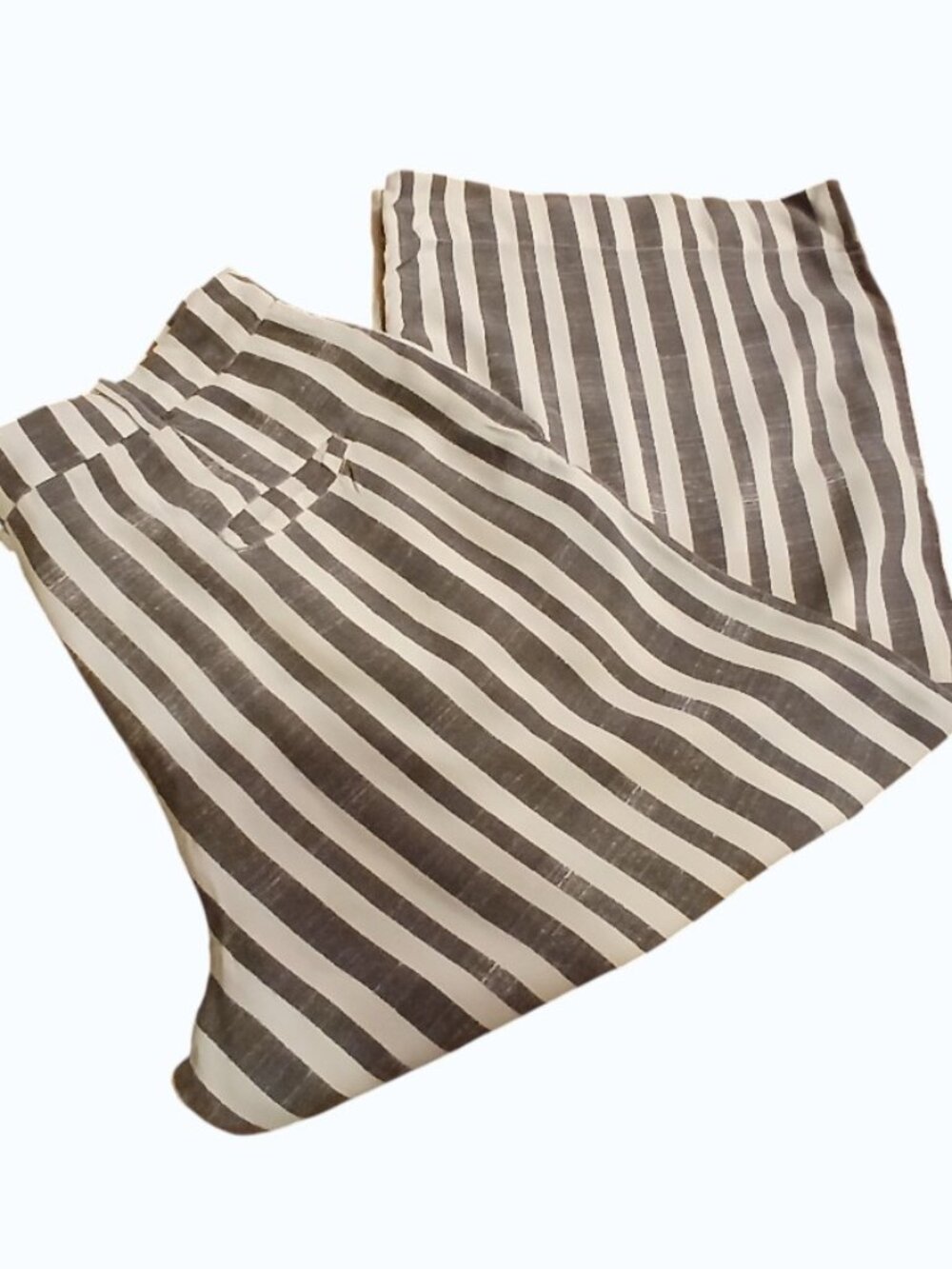 BOMBAY PAISLEY Gray/White Stripe Wide Leg/Palazzo Pants - Picture 3 of 12